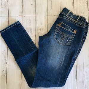 Skinny distressed jeans